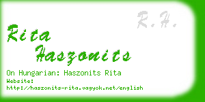 rita haszonits business card